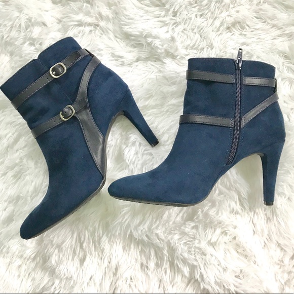 RIALTO Caleigh Blue suede ankle boots - Picture 2 of 8